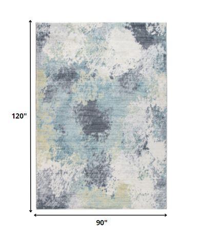 8’ x 10’ Gray Distressed Marble Area Rug