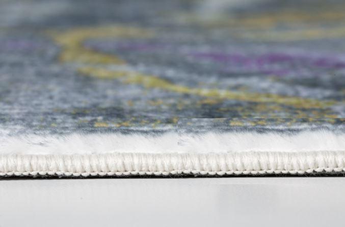 5’ x 8’ Gray Gold Abstract Rings Area Rug