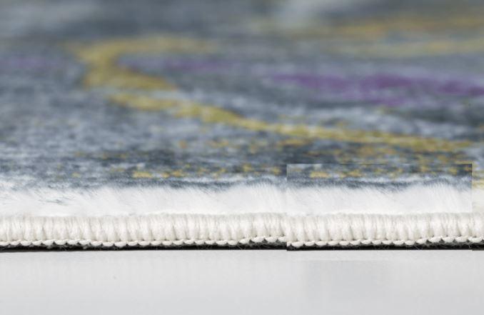 6’ x 9’ Gray Gold Abstract Rings Area Rug