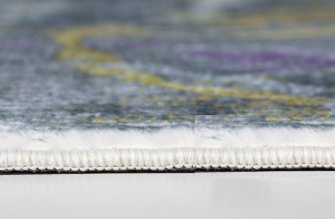 8’ x 10’ Gray Gold Abstract Rings Area Rug