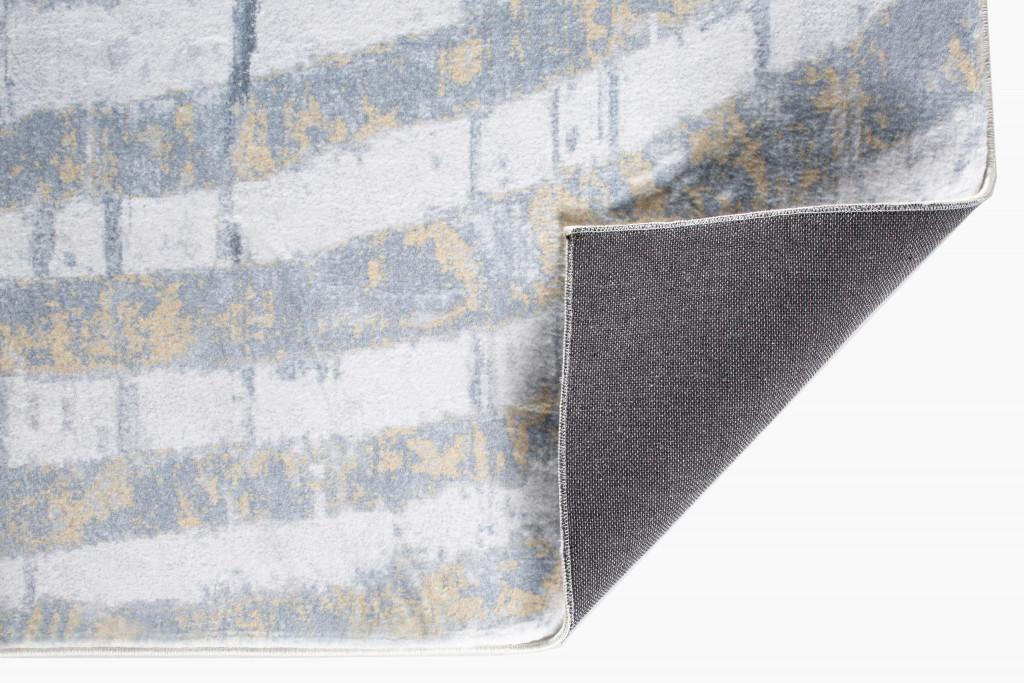 2’ x 7’ Gray Distressed Steps Abstract Runner Rug