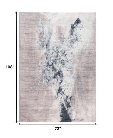 6’ x 9’ Sand Abstract Splash Modern Area Rug