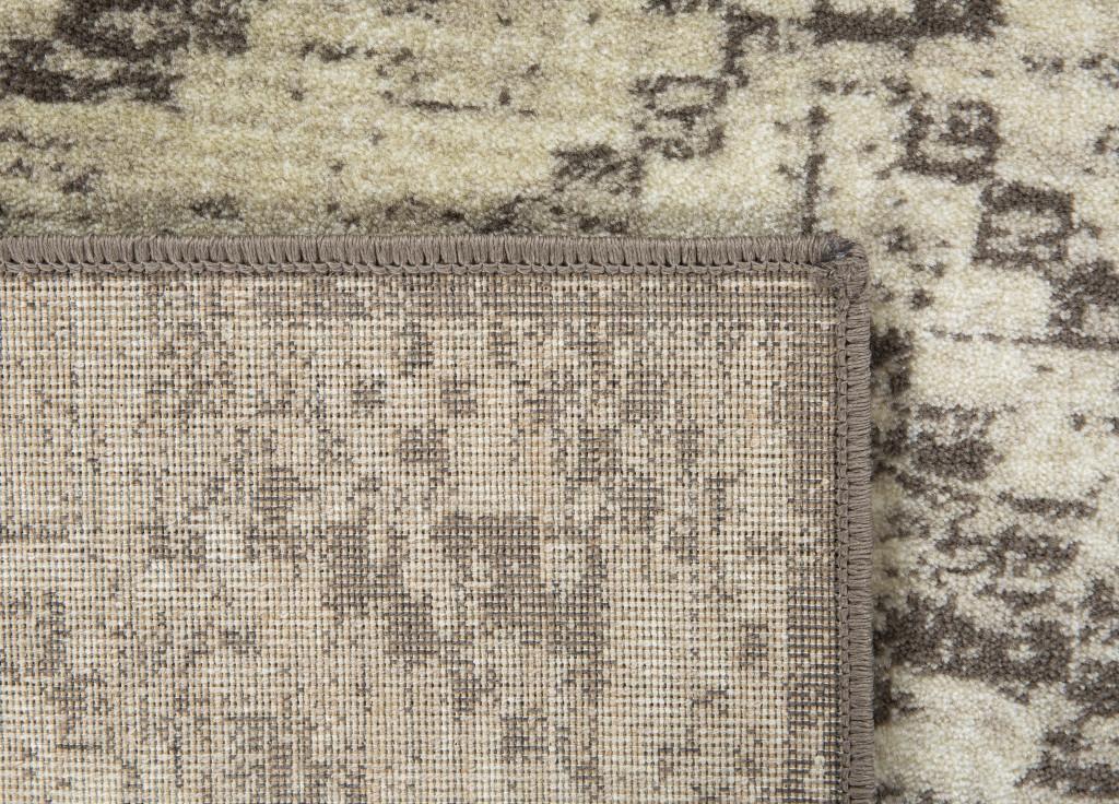 2’ x 8’ Gray Beige Distressed Diamond Runner Rug