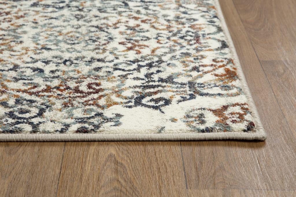 8’ x 11’ Ivory Brown Decorative Diamond Area Rug