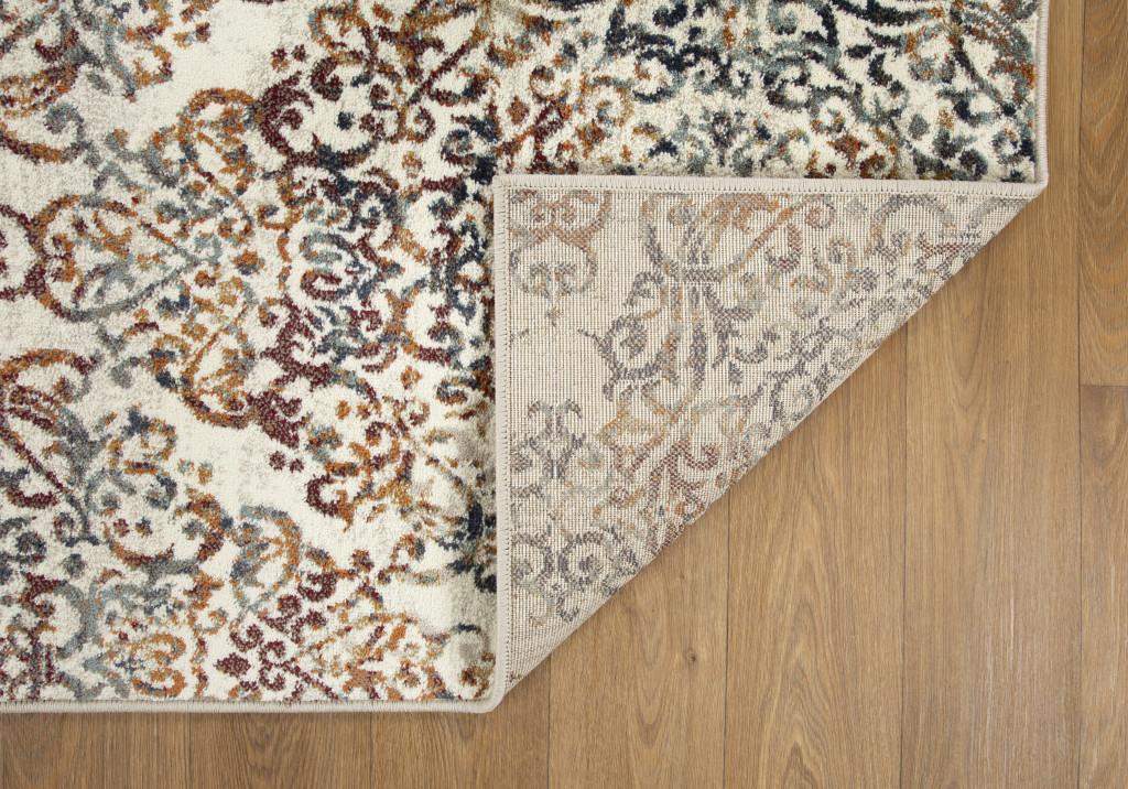 8’ x 11’ Ivory Brown Decorative Diamond Area Rug