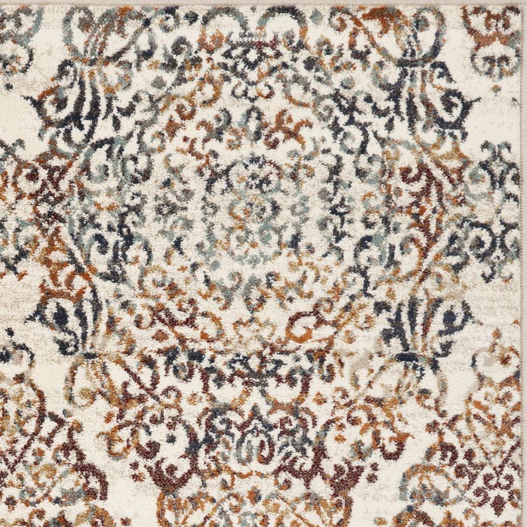 8’ x 11’ Ivory Brown Decorative Diamond Area Rug