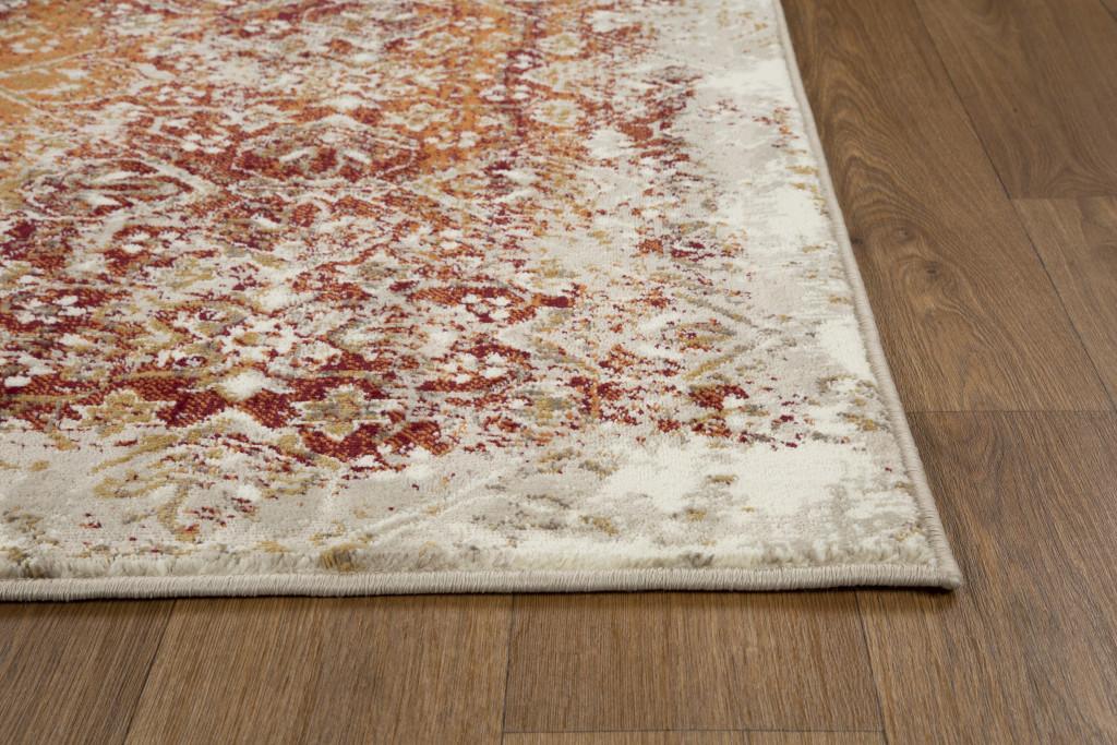 2’ x 8’ Rust Ivory Distressed Diamonds Runner Rug Default Title
