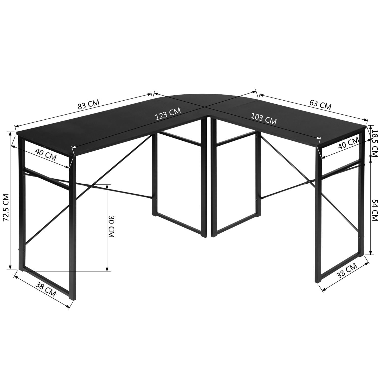 Modern Geo Black L Shape Computer Table