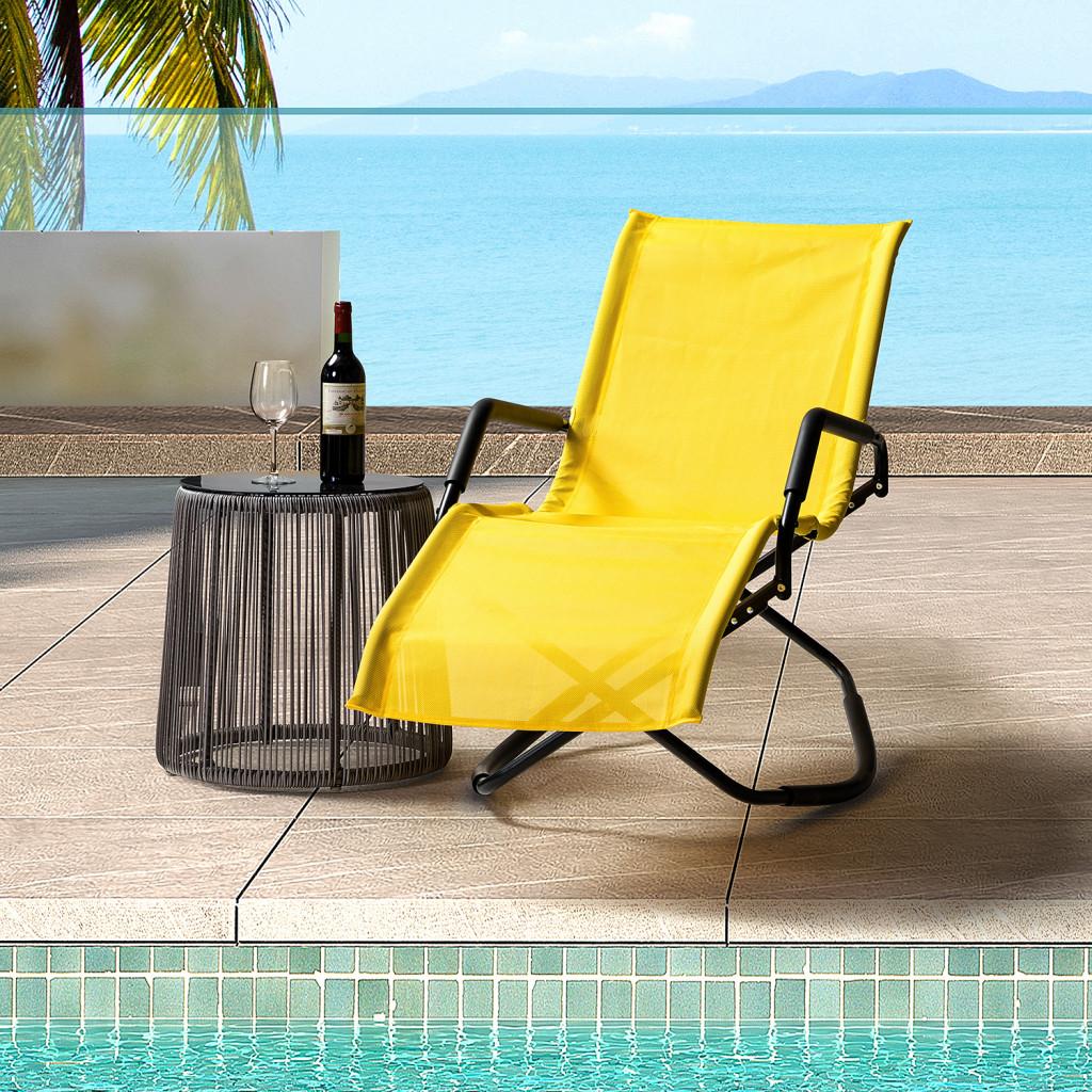 Yellow Outdoor Reclining Chaise Lounge