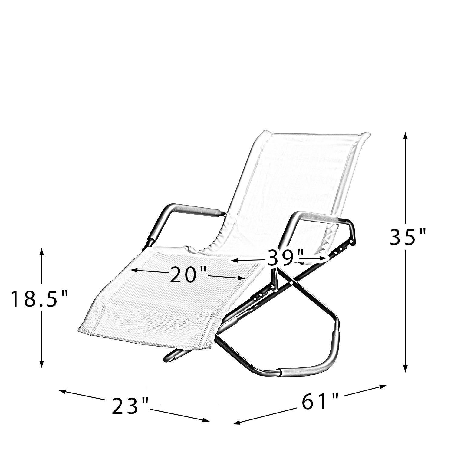 Yellow Outdoor Reclining Chaise Lounge