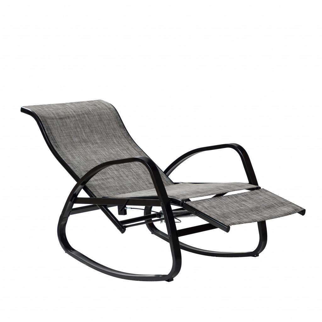 Charcoal Outdoor Adjustable Rocking Recliner Chair