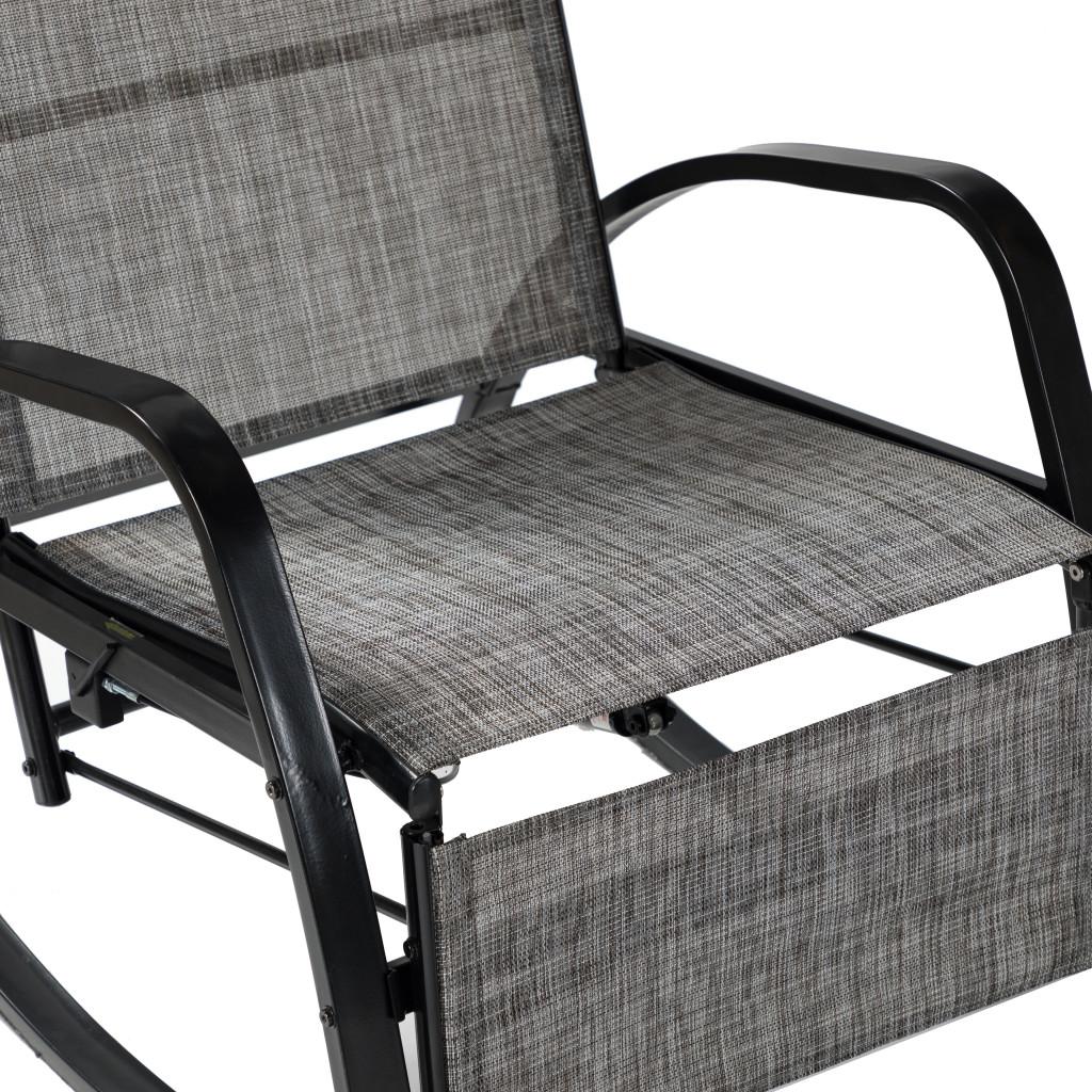 Charcoal Outdoor Adjustable Rocking Recliner Chair