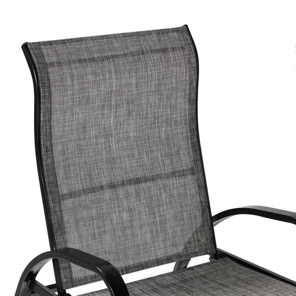 Charcoal Outdoor Adjustable Rocking Recliner Chair