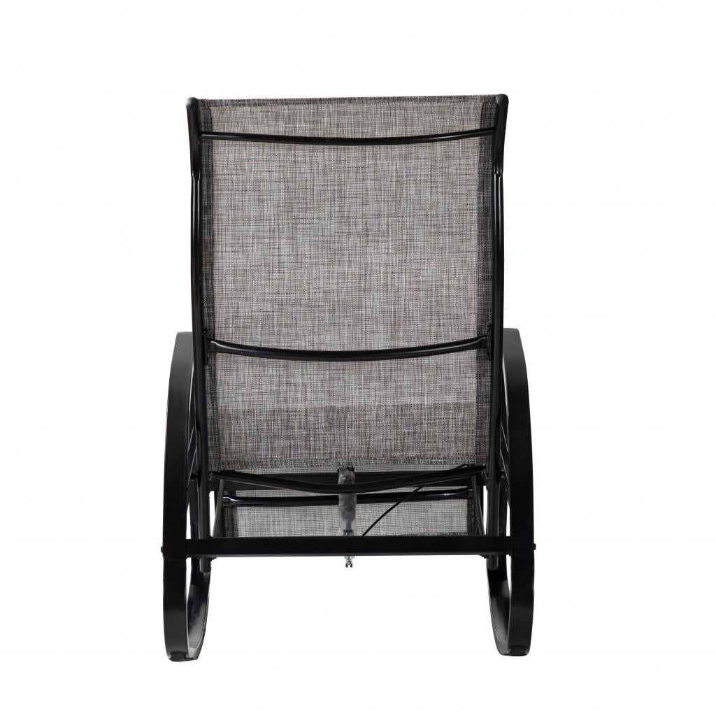 Charcoal Outdoor Adjustable Rocking Recliner Chair