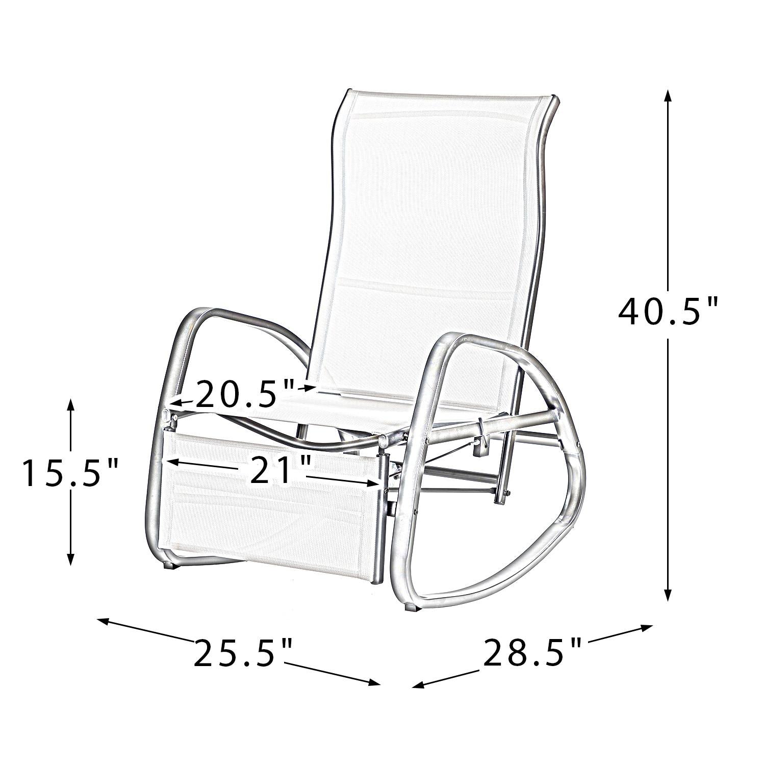 Charcoal Outdoor Adjustable Rocking Recliner Chair