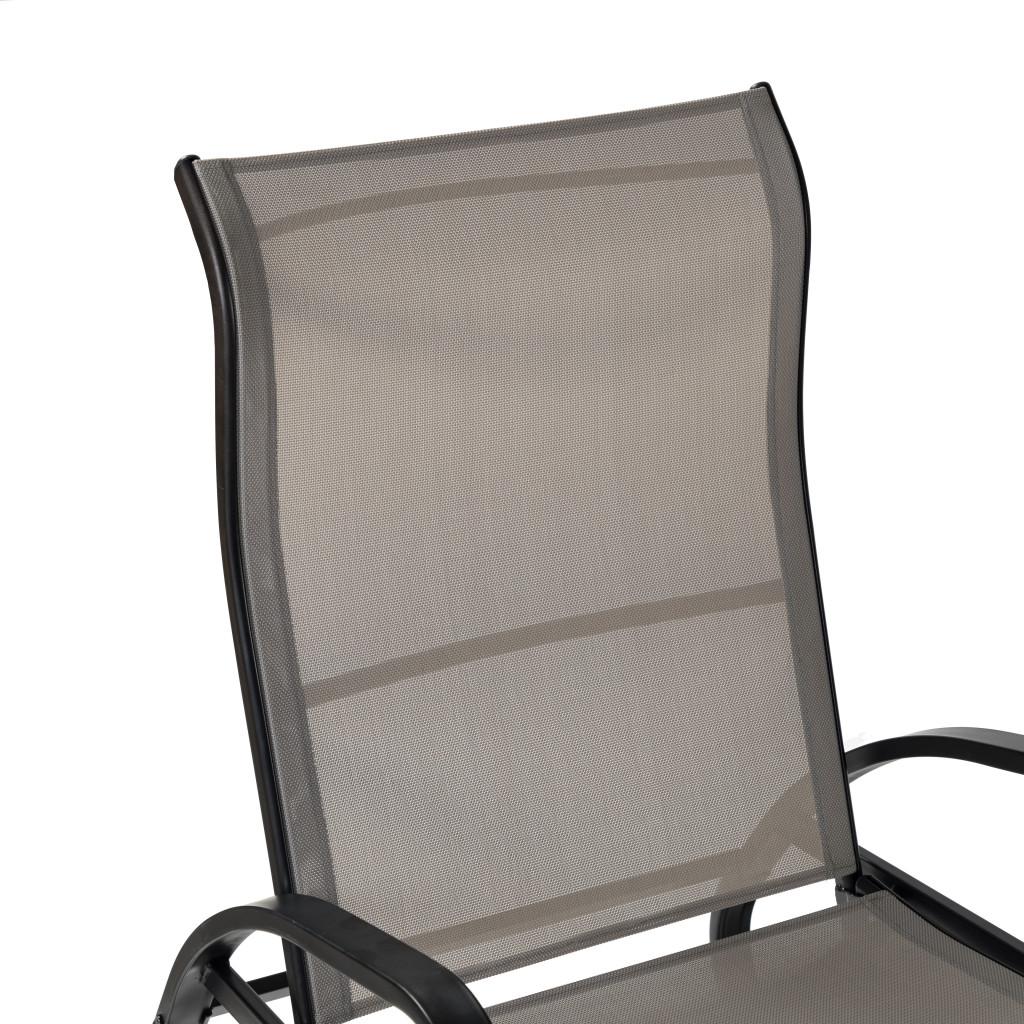 Gray Outdoor Adjustable Rocking Recliner Chair