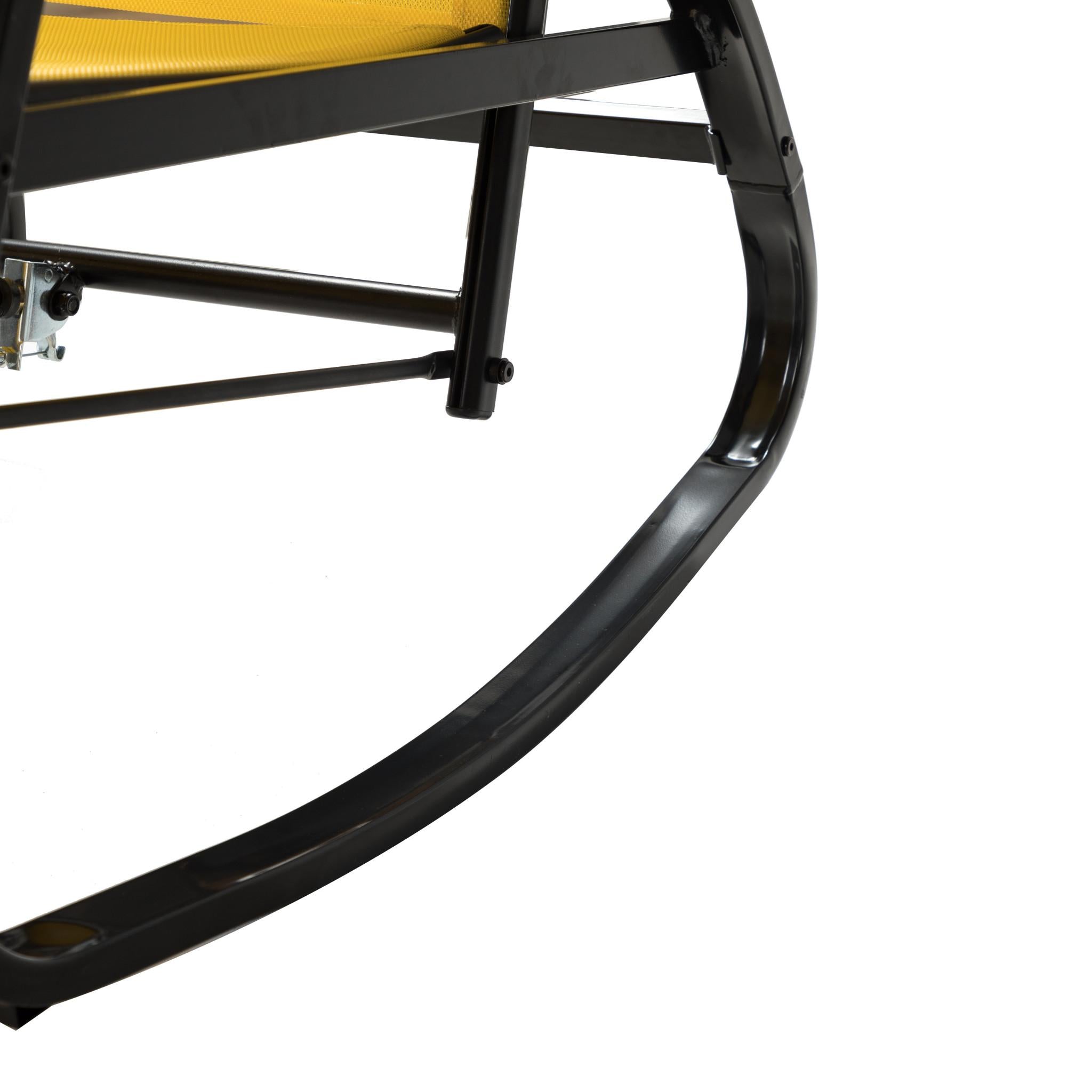 Yellow Outdoor Adjustable Rocking Recliner Chair