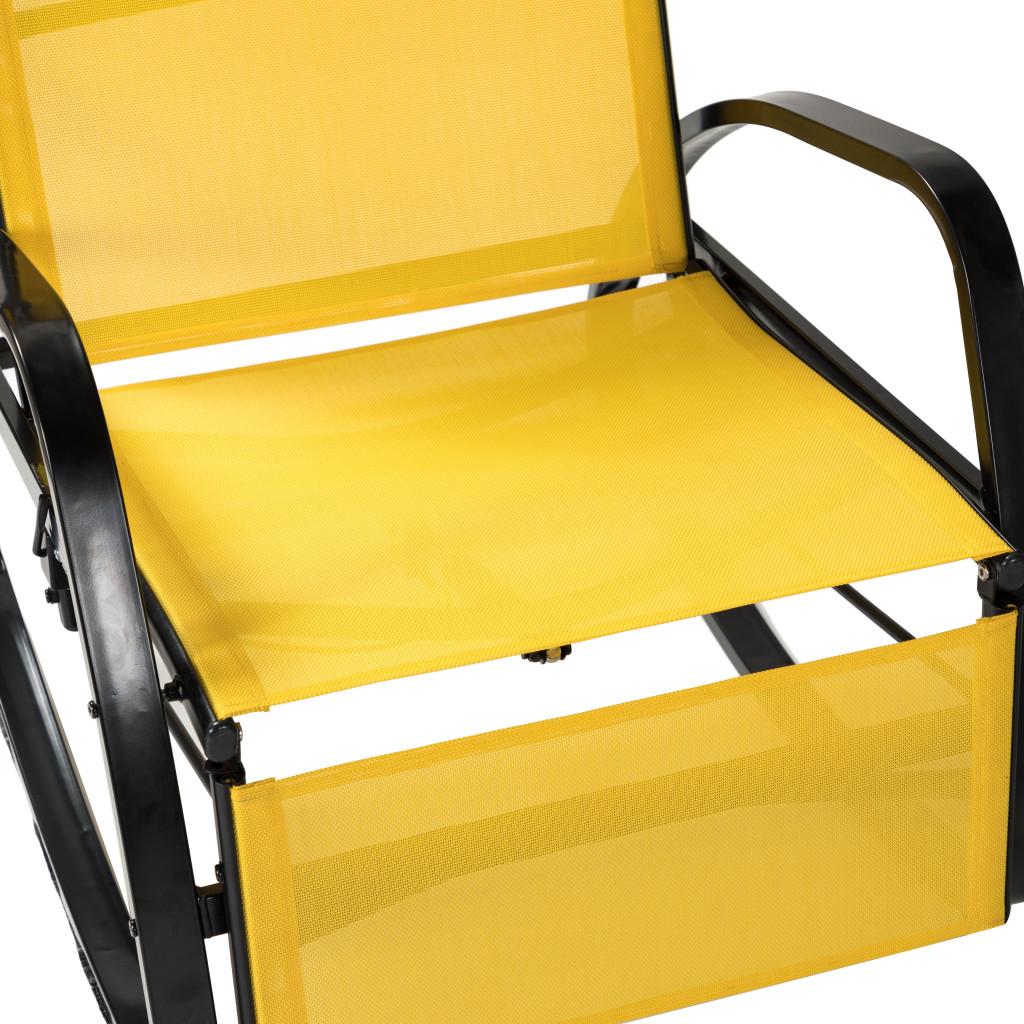 Yellow Outdoor Adjustable Rocking Recliner Chair