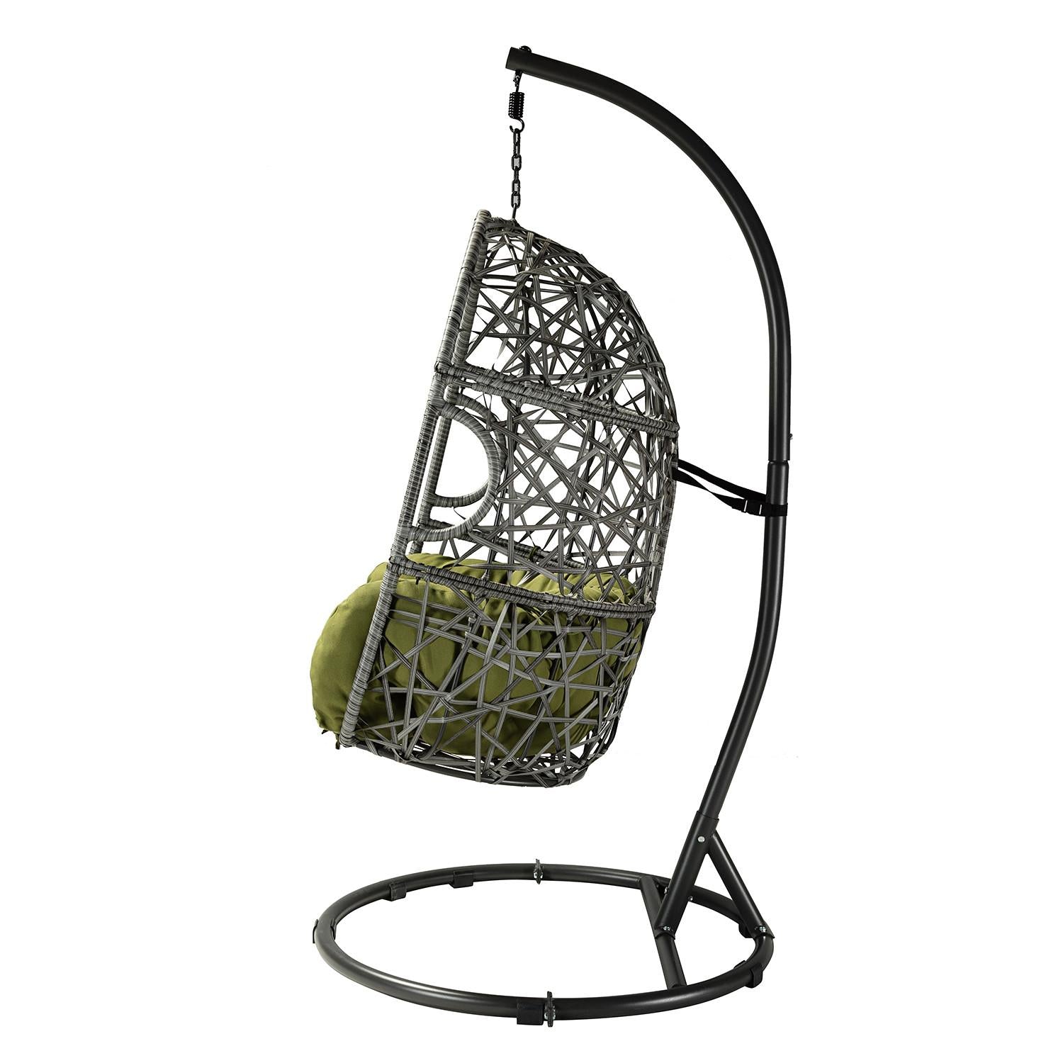 Green Outdoor Interlaced Contemporary Swing Chair