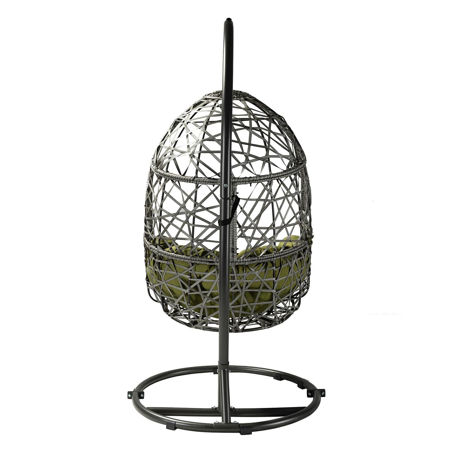 Green Outdoor Interlaced Contemporary Swing Chair