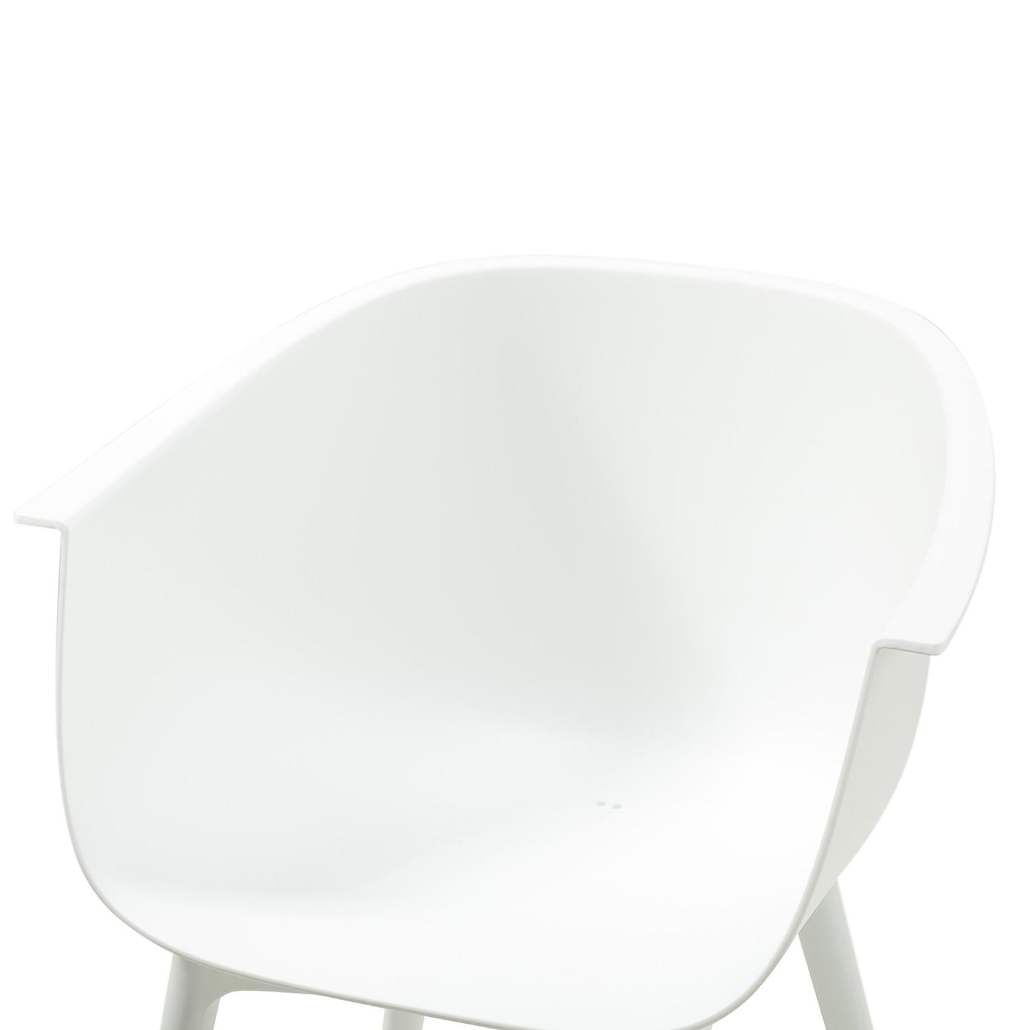 Solid White Contempo Outdoor Chairs and Table Set