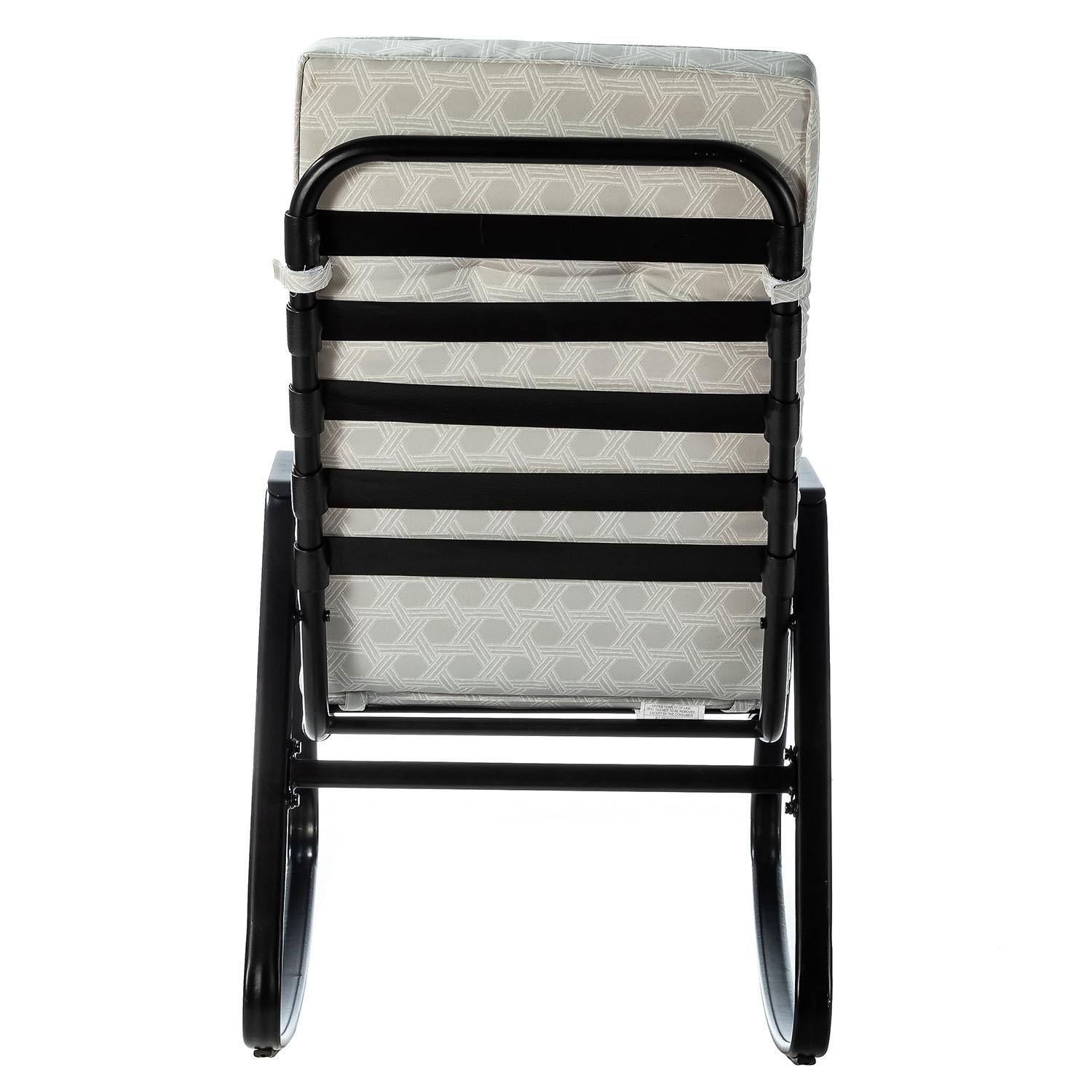 Black and Cream Outdoor Rocking Chair and Table Set
