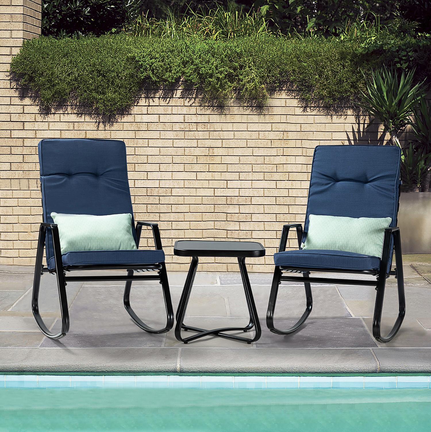 Indigo Outdoor Rocking Chair and Table Set