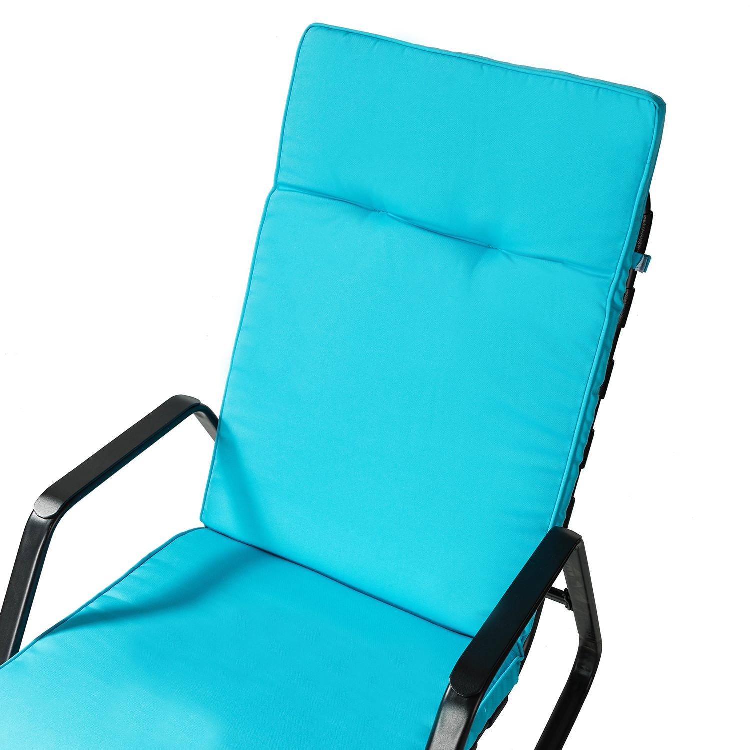 Light Blue Outdoor Rocking Chair and Table Set