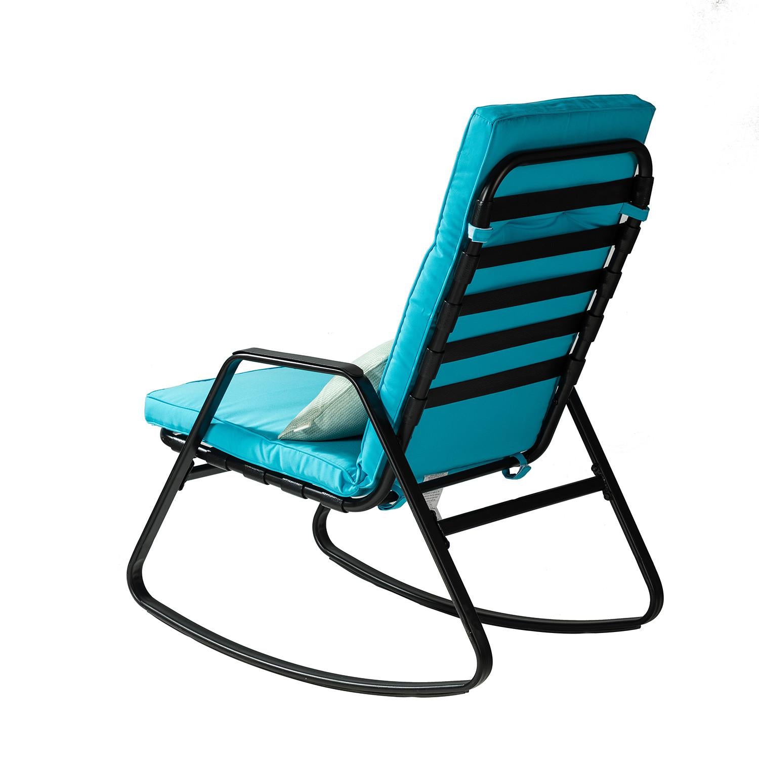 Light Blue Outdoor Rocking Chair and Table Set