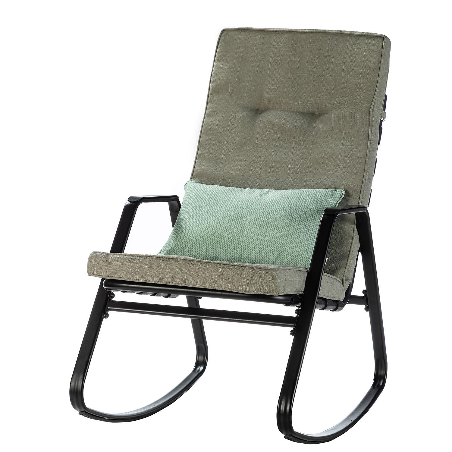 Dark Grey Outdoor Rocking Chair and Table Set