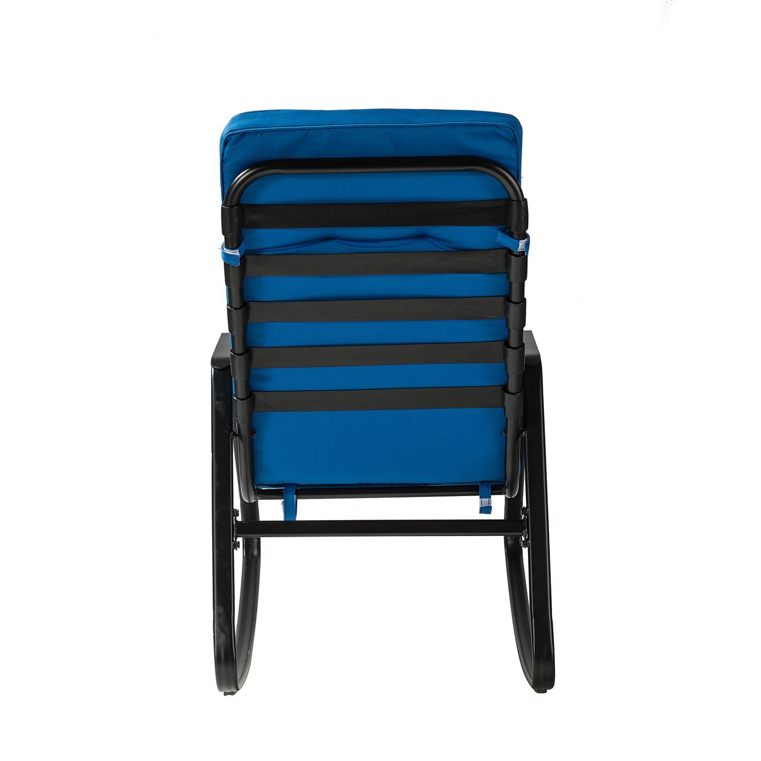 Navy Blue Outdoor Rocking Chair and Table Set