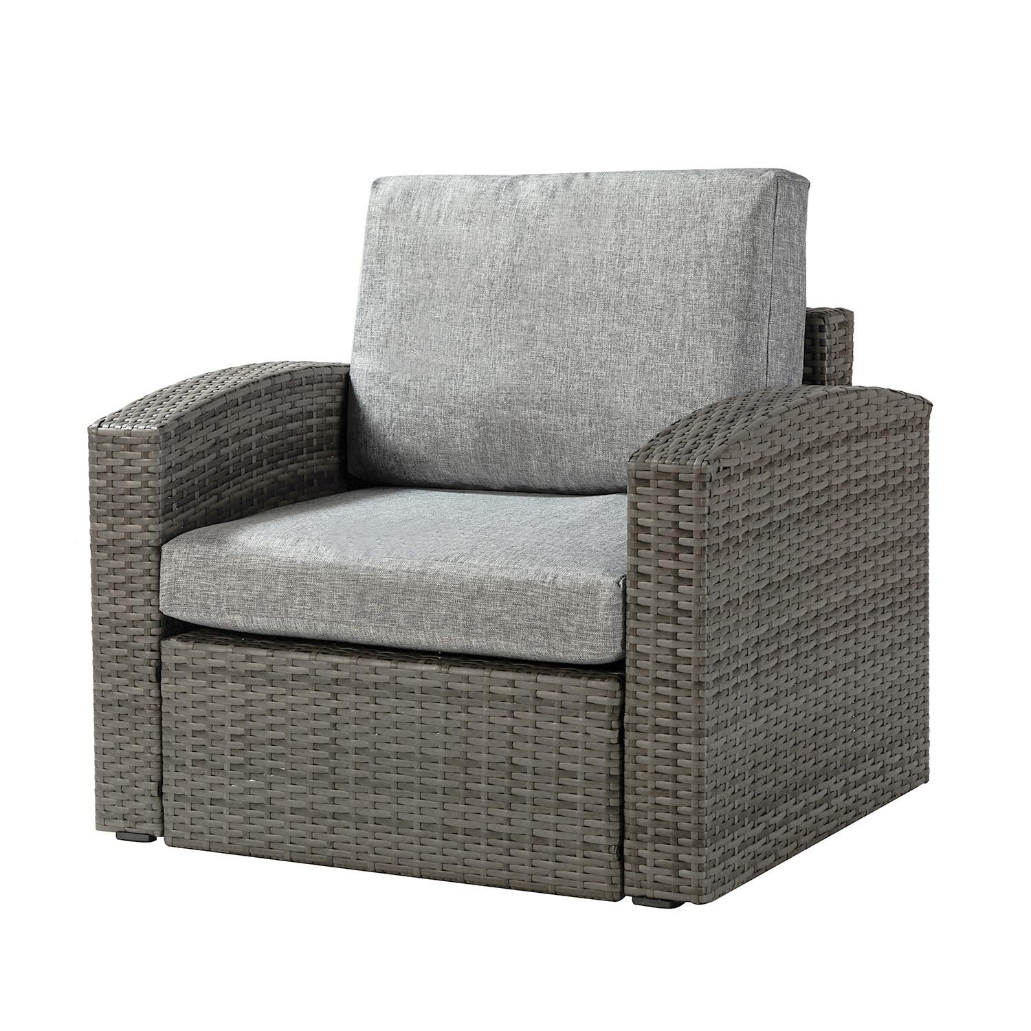 Grey Rattan Outdoor Sofa and Table Set