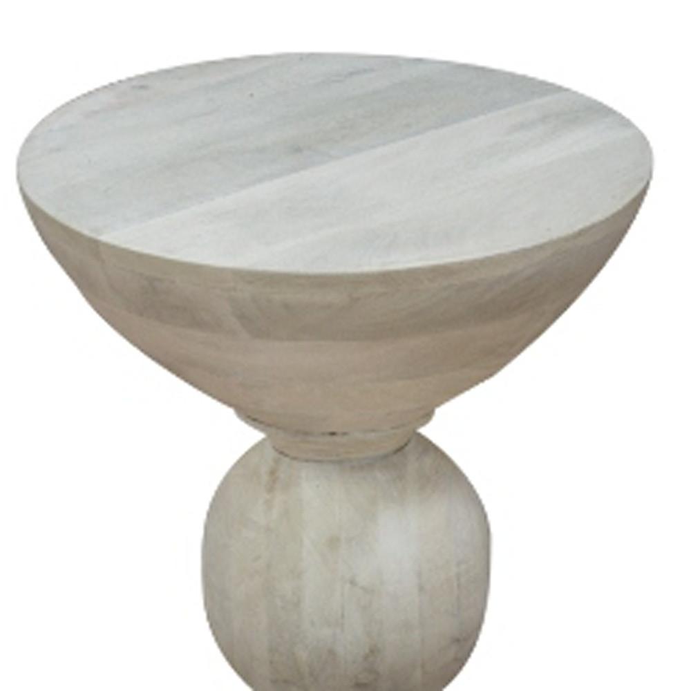 Modern Natural Mango Hourglass Style Wood Side Table