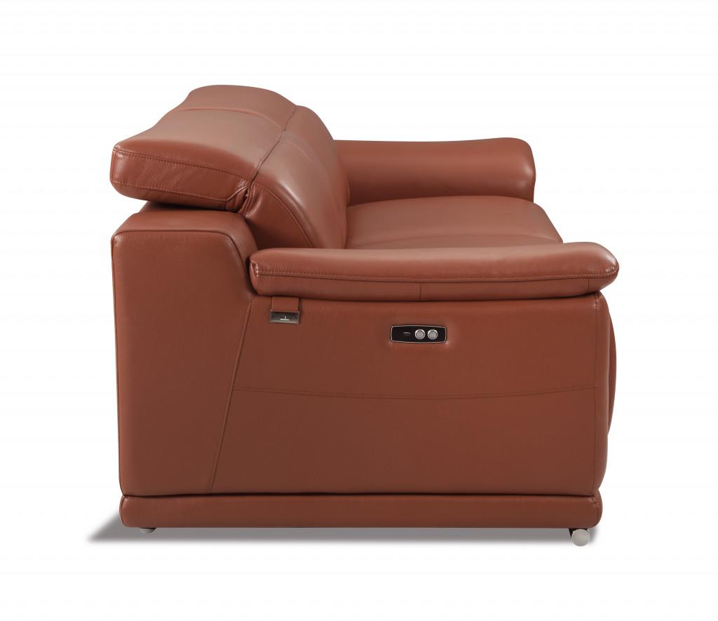 Mod Camel Brown Italian Leather Recliner Chair