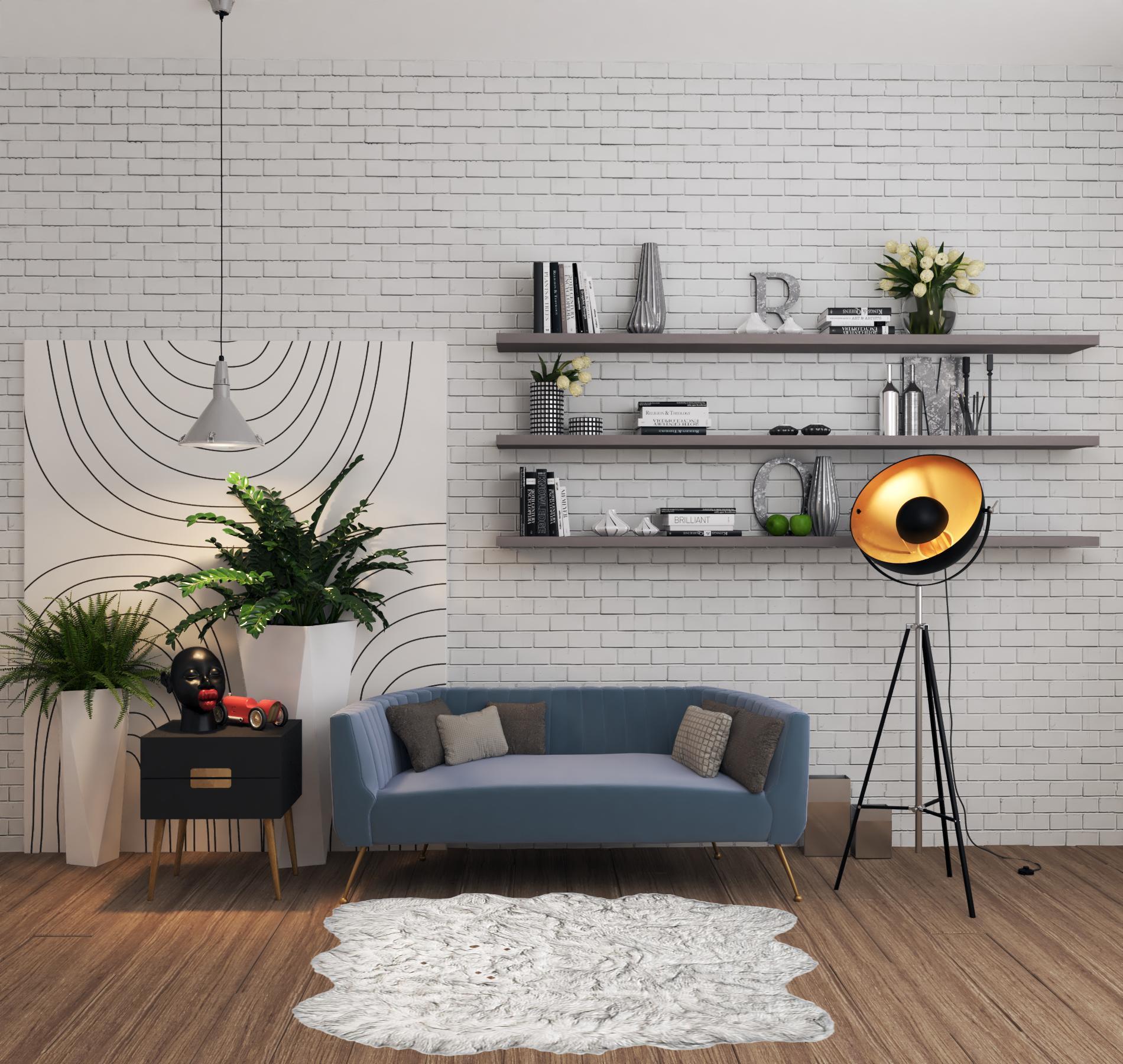 5' X 6' Grey Ombre Faux Sheepskin Non Skid Area Rug