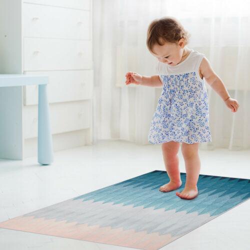 3' X 4' Shades Of Blue Geometric Non Skid Area Rug