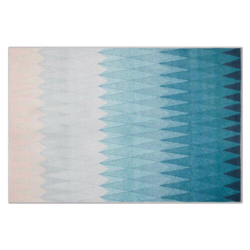 3' X 4' Shades Of Blue Geometric Non Skid Area Rug