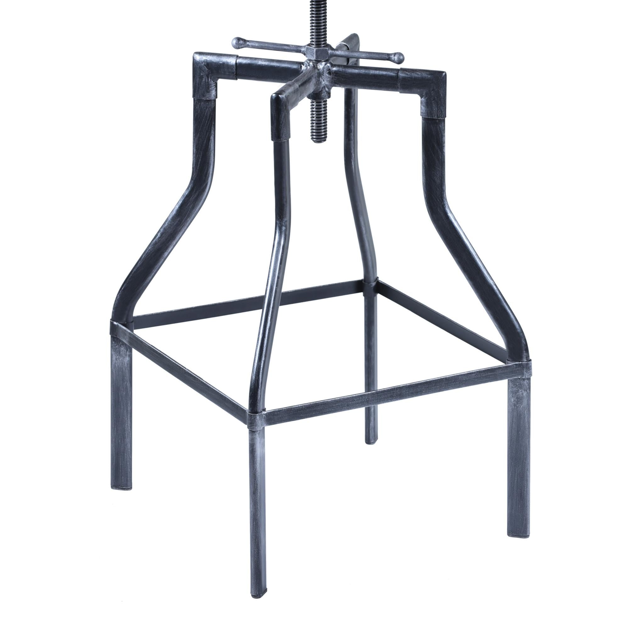 Adjustable Industrial Pine Wood Swivel Bar Stool