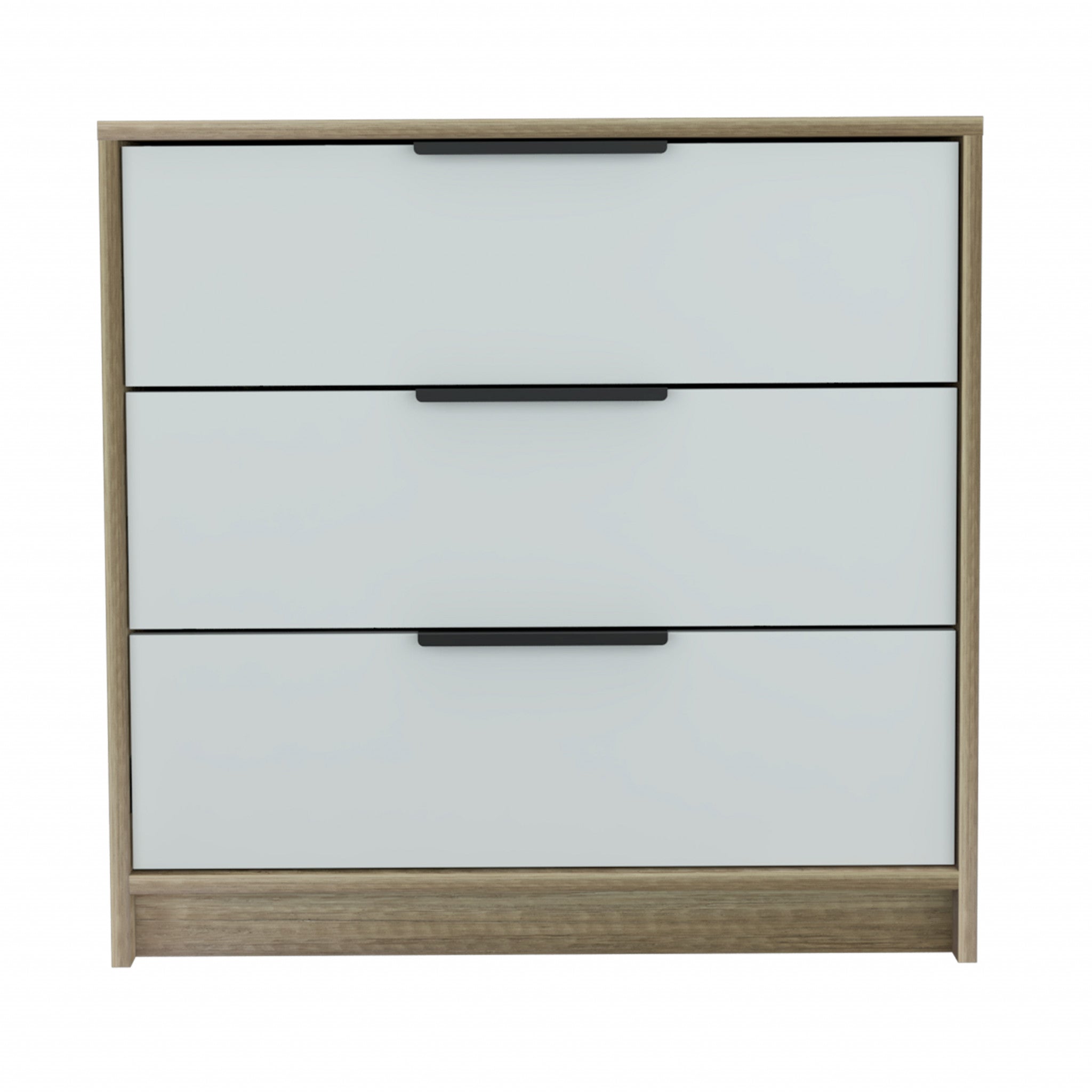 28" Light Oak And White Manufactured Wood Three Drawer Standard Dresser Default Title