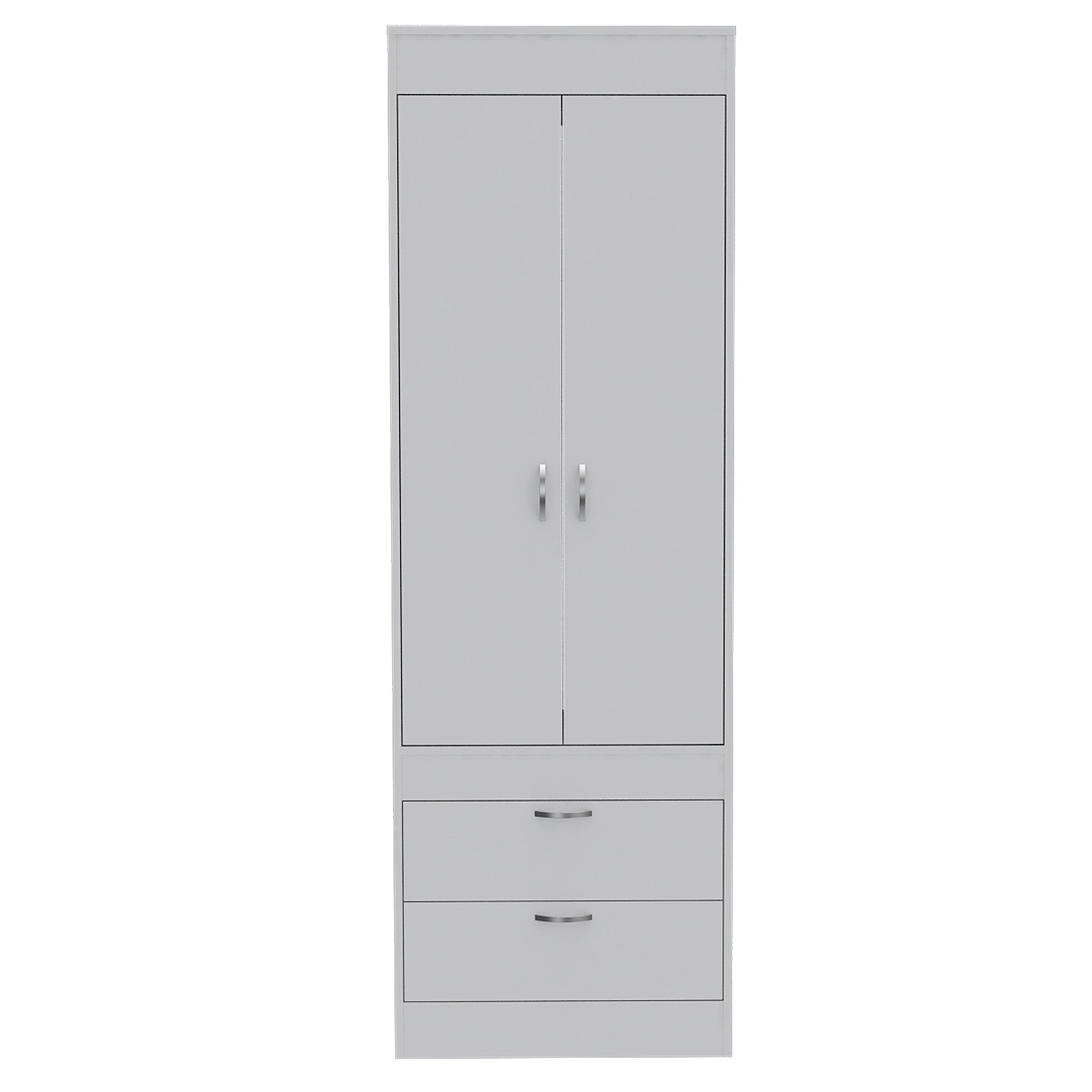 23" White Manufactured Wood Two Drawer Combo Dresser Default Title