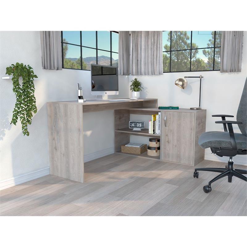 Contemporary and Professional Light Grey Home Office Desk