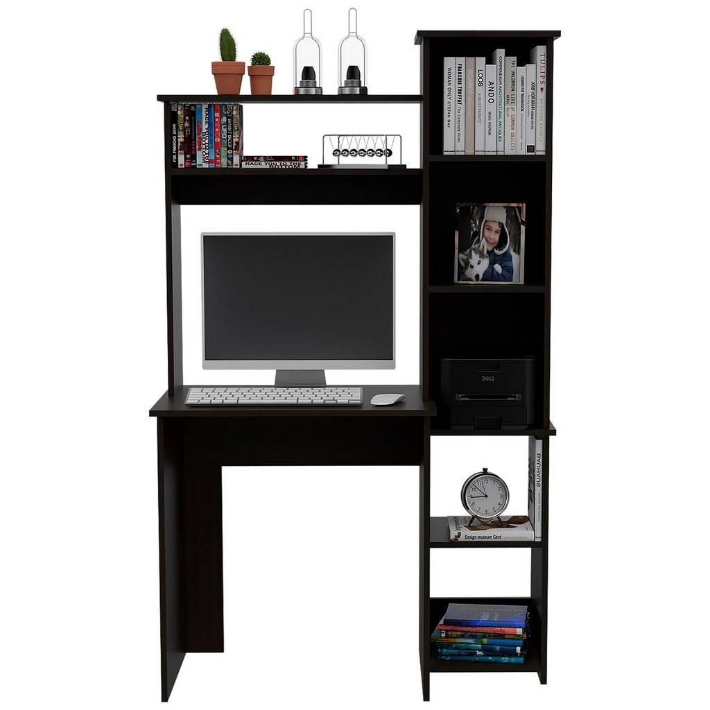 Modern Black  Office Desk with Storage Cabinet