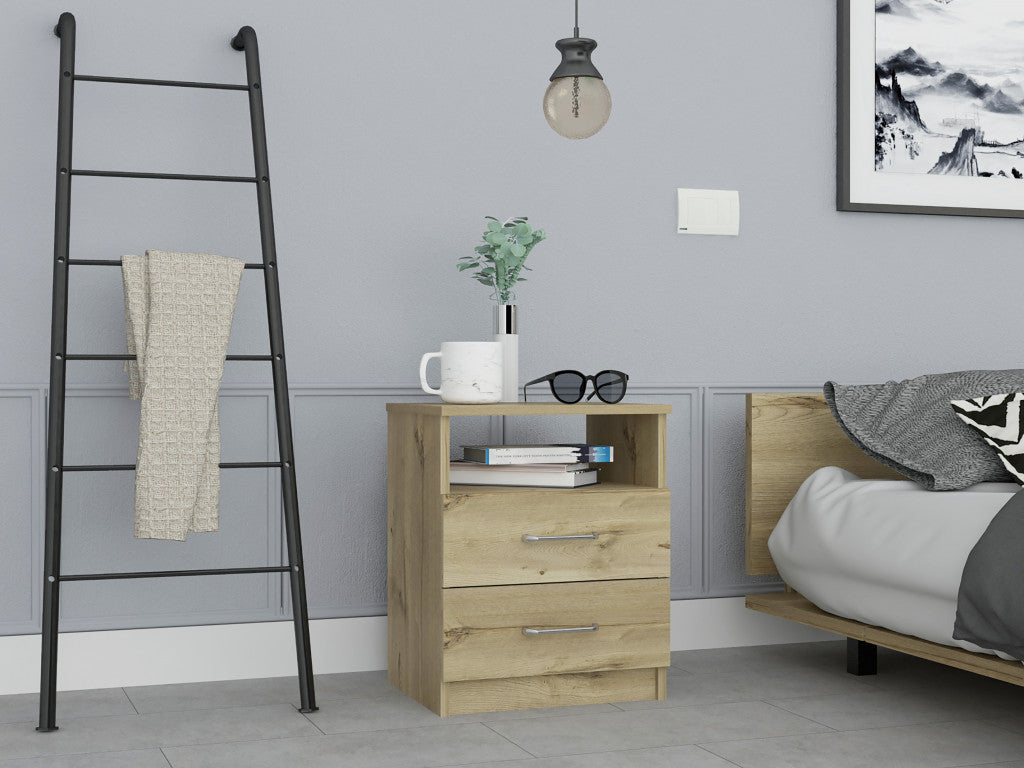 Modern and Stylish Light Oak Particle Bedroom Nightstand