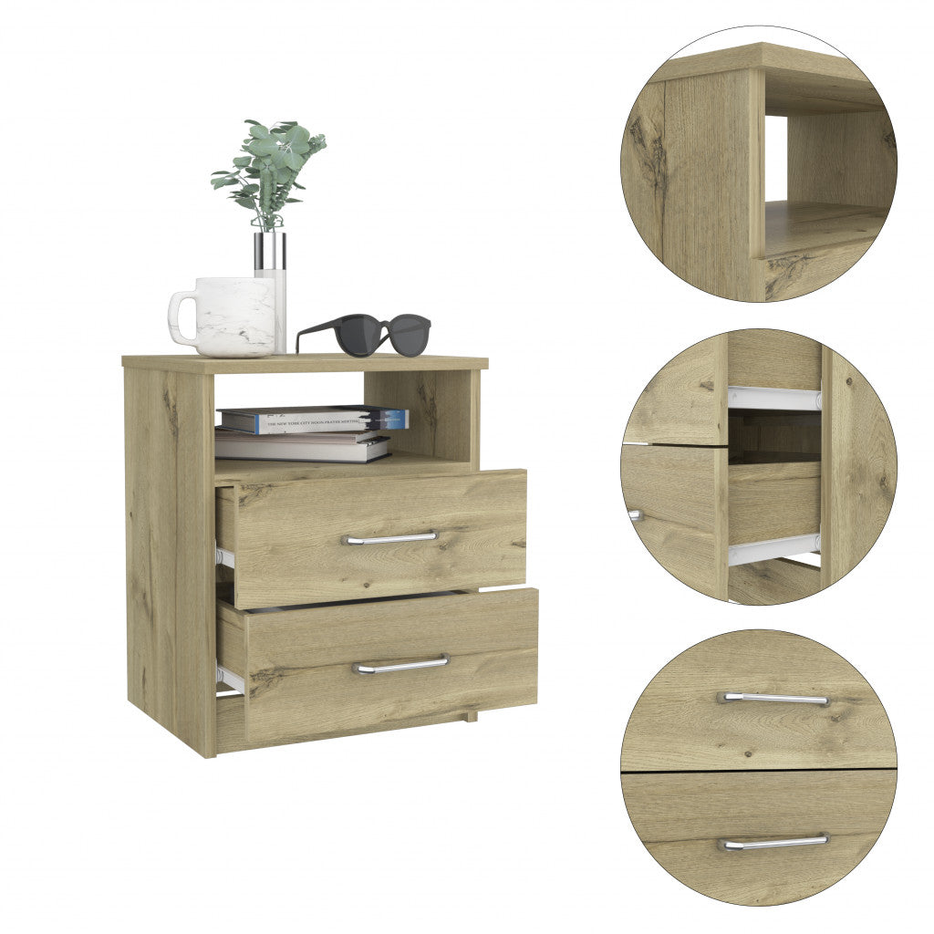 Modern and Stylish Light Oak Particle Bedroom Nightstand