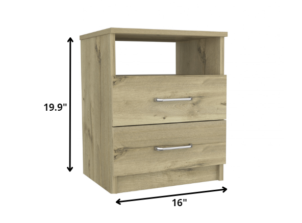 Modern and Stylish Light Oak Particle Bedroom Nightstand