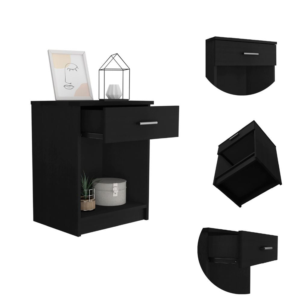 Modern and Eco Black Bed and Bath Nightstand