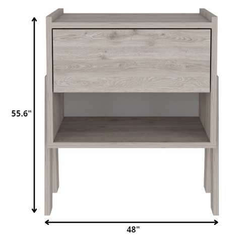 Sleek and Trendy Light Grey Bedroom Nightstand