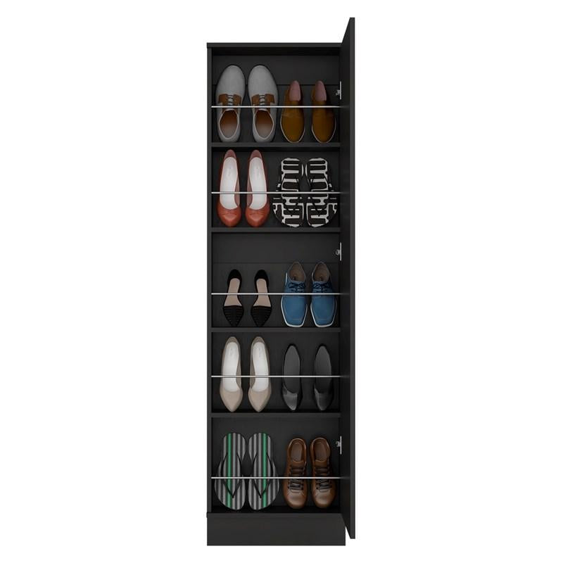 Modern and Contemporary Black Particle Shoe Rack