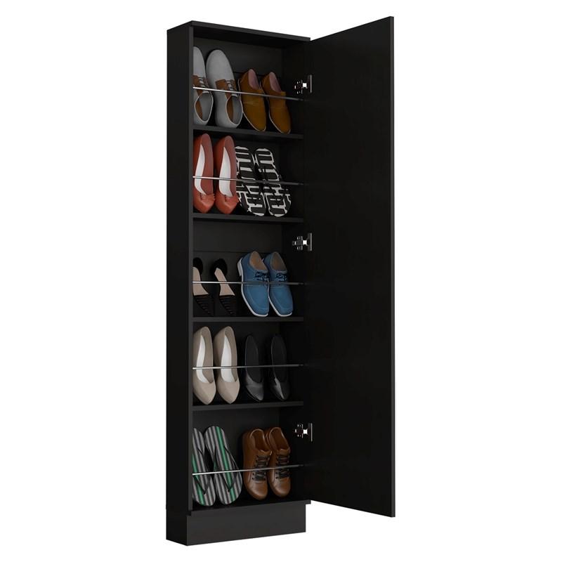 Modern and Contemporary Black Particle Shoe Rack