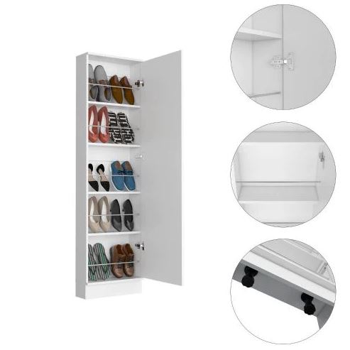 Modern and Contemporary White Particle Shoe Rack